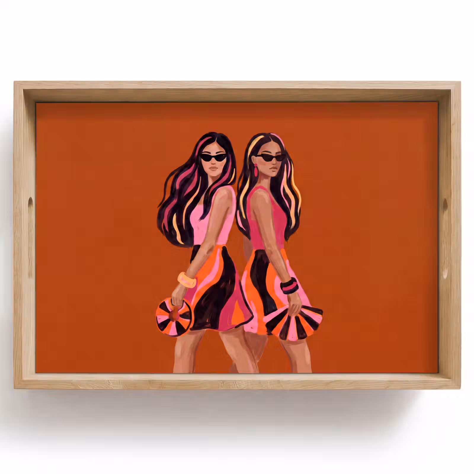 Dienblad - Mensen - Duo - Mode - Illustratie - Kleurrijk — 1