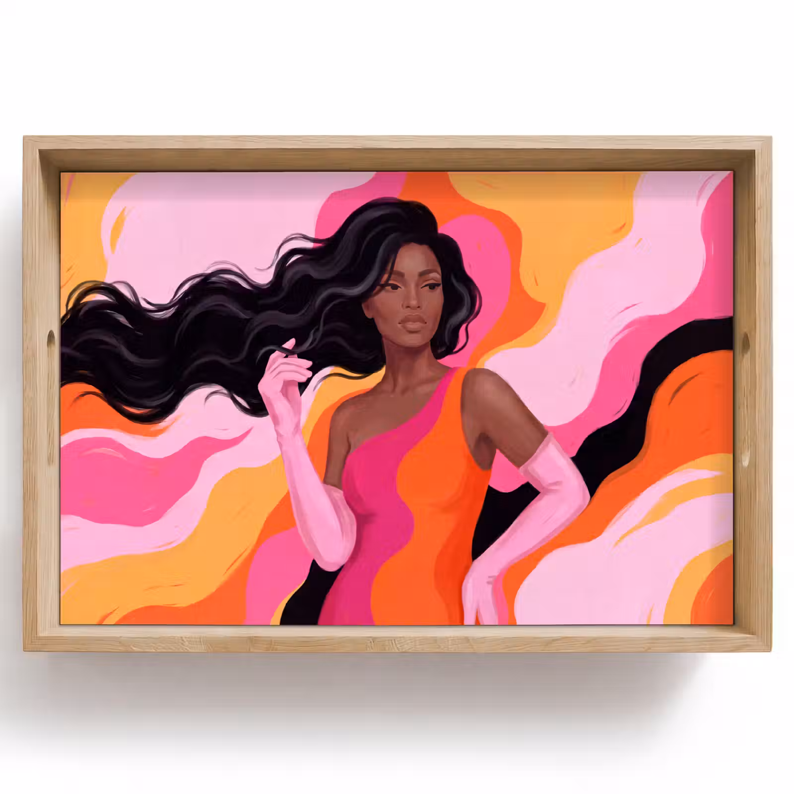Dienblad - Vrouw - Portret - Kleurrijk - Modern - Kunst — 1