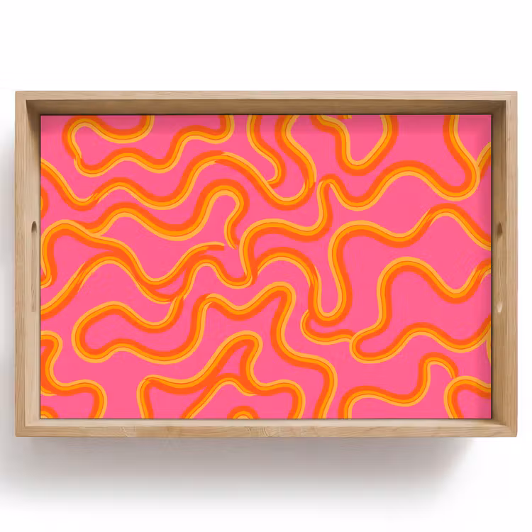 Dienblad - Abstract - Golvende lijnen - Modern - Kleurrijk — 1