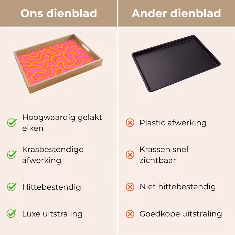 Dienblad - Abstract - Golvende lijnen - Modern - Kleurrijk — 3