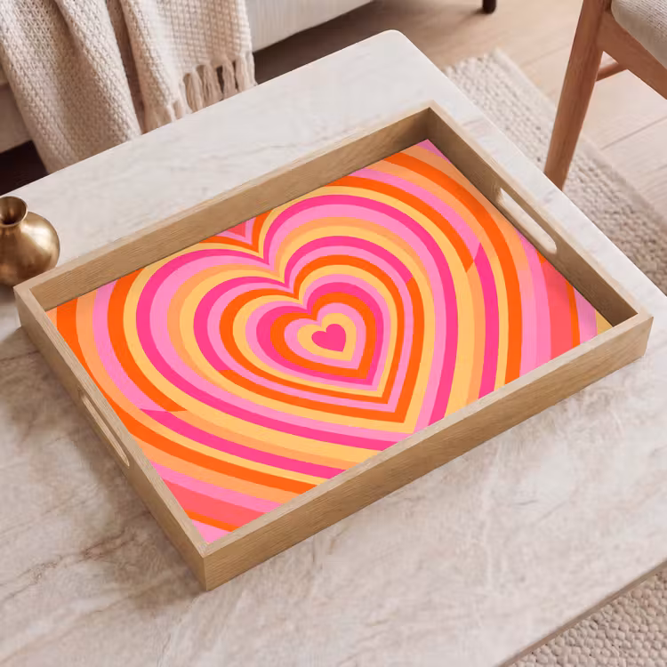 Dienblad - Hart - Concentrisch - Abstract - Liefde - Kleurrijk — 2