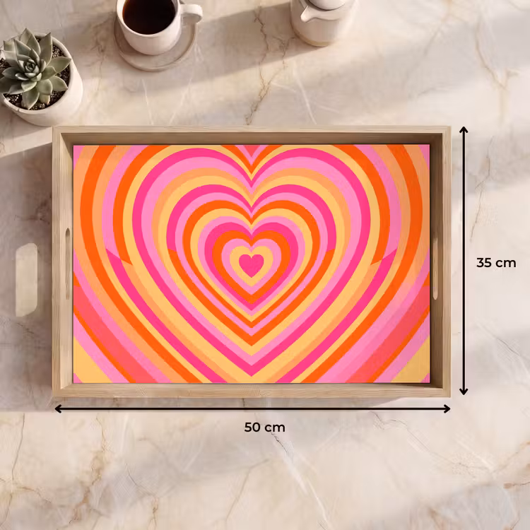 Dienblad - Hart - Concentrisch - Abstract - Liefde - Kleurrijk — 9