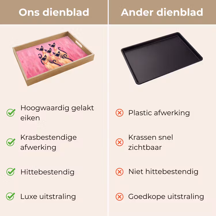 Dienblad - Kat - Groep - Dieren - Modern - Roze — 3