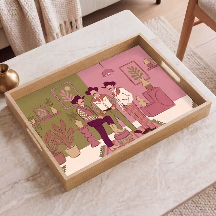 Dienblad - Mensen - Mannen - Hoeden - Retro - Interieur — 2
