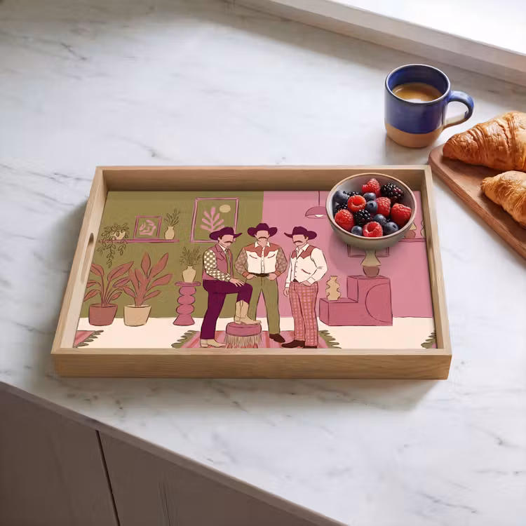 Dienblad - Mensen - Mannen - Hoeden - Retro - Interieur — 4
