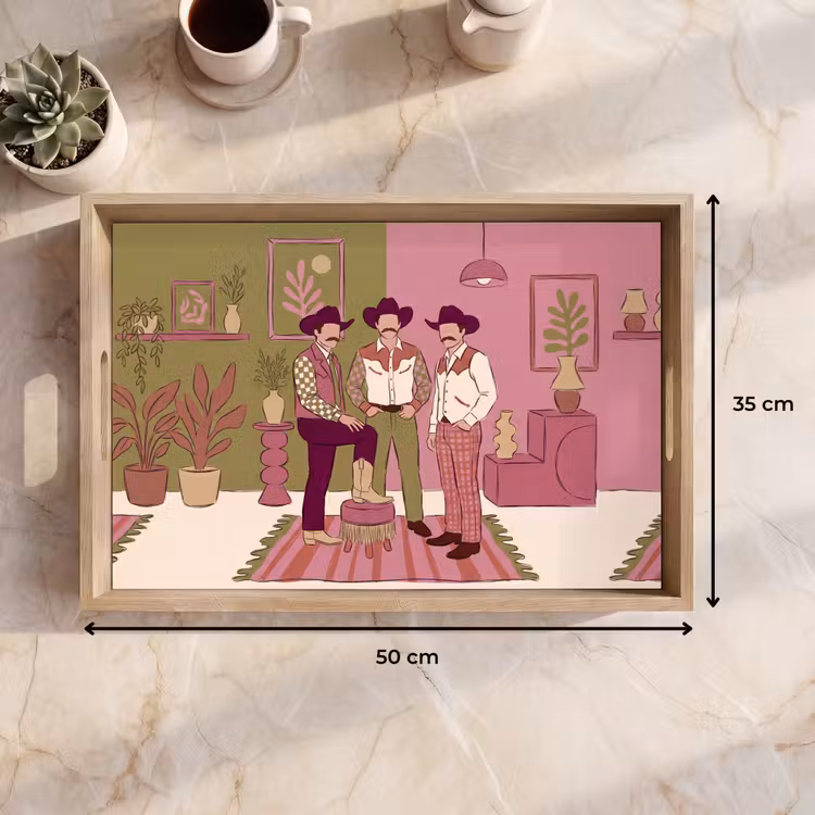 Dienblad - Mensen - Mannen - Hoeden - Retro - Interieur — 9