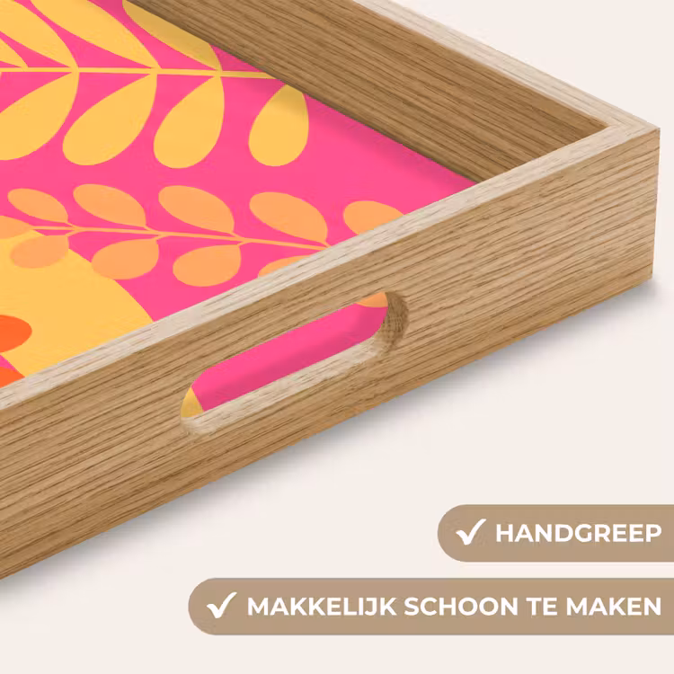 Dienblad - Natuur - Bladeren - Abstract - Roze - Geel — 5