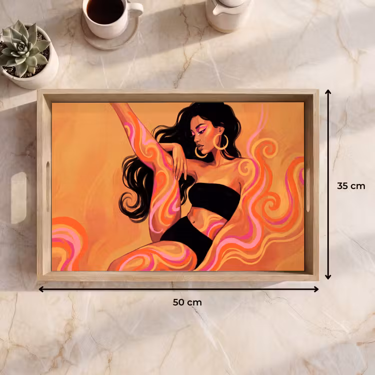Dienblad - Vrouw - Portret - Abstract - Modern - Kleurrijk — 9