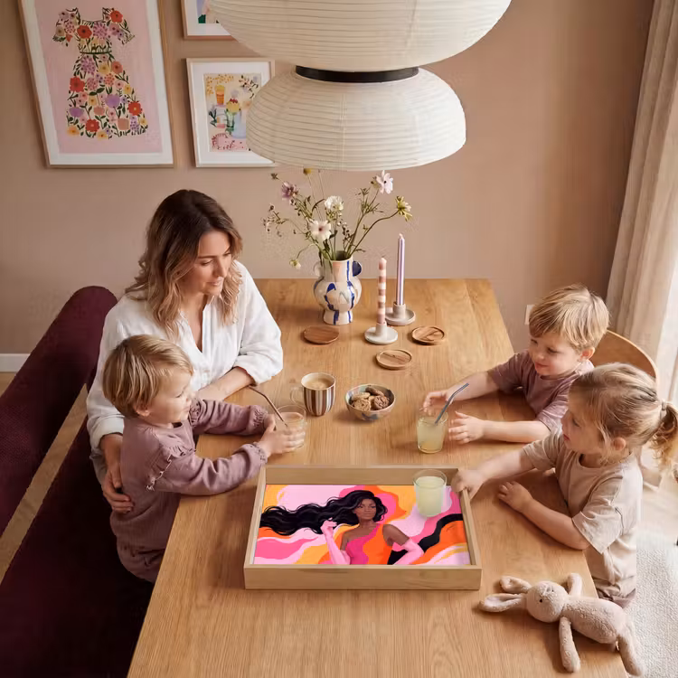 Dienblad - Vrouw - Portret - Kleurrijk - Modern - Kunst — 7