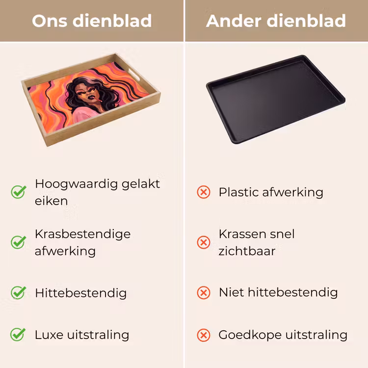 Dienblad - Vrouw - Zonnebril - Modern - Portret - Oranje — 3