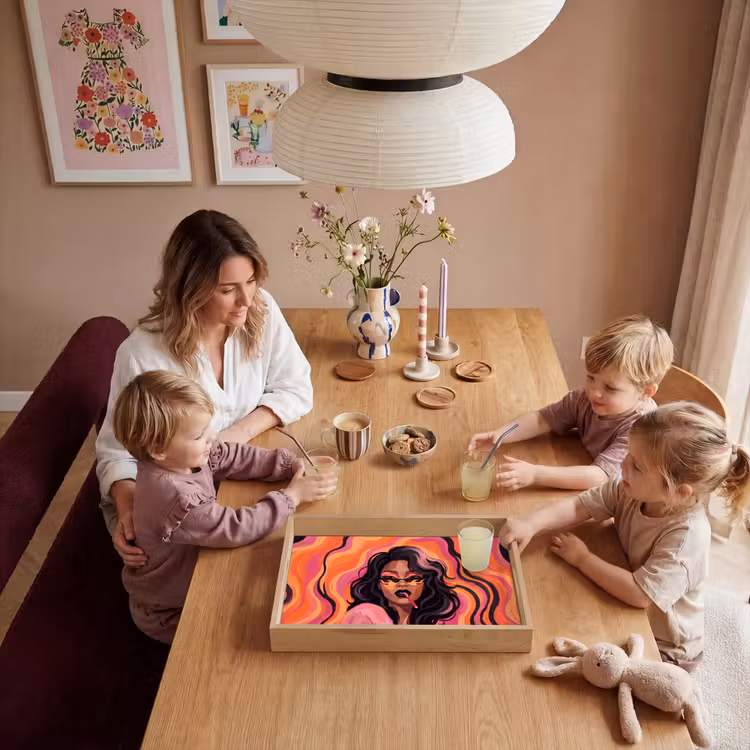 Dienblad - Vrouw - Zonnebril - Modern - Portret - Oranje — 7