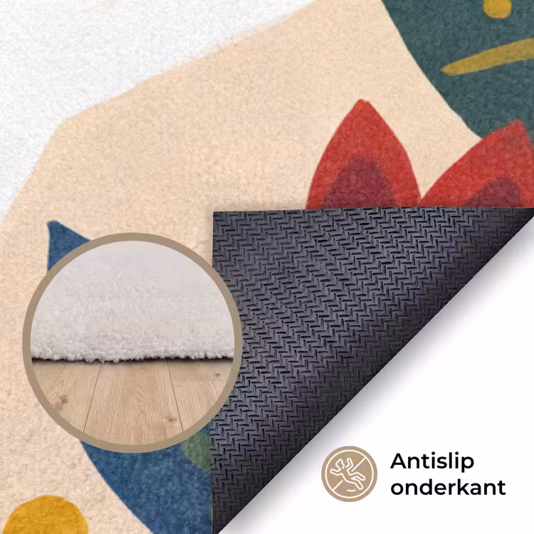 Vloerkleed - Mensen - Dienblad - Eten - Modern - Kleurrijk — 4