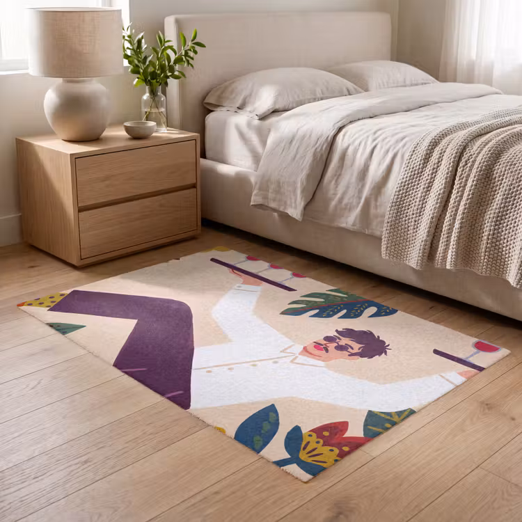 Vloerkleed - Mensen - Dienblad - Eten - Modern - Kleurrijk — 5