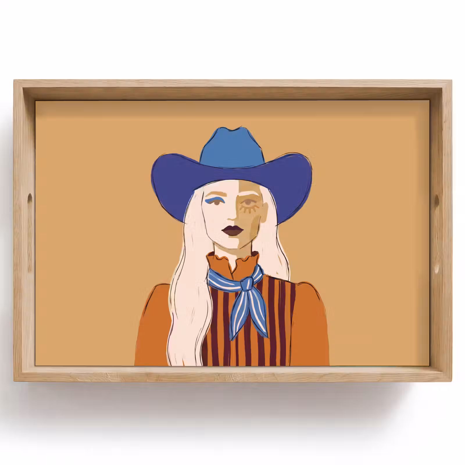 Dienblad - Vrouw - Portret - Abstract - Kleurrijk - Modern — 1