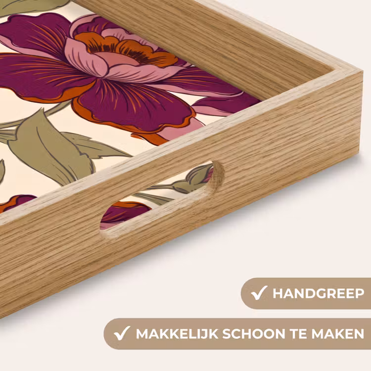 Dienblad - Bloemen - Patroon - Natuur - Modern - Paars — 5