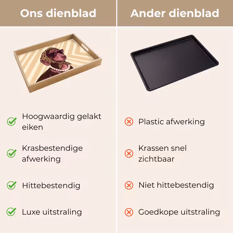 Dienblad - Hond - Zonnebril - Hoofddoek - Dieren - Modern — 3