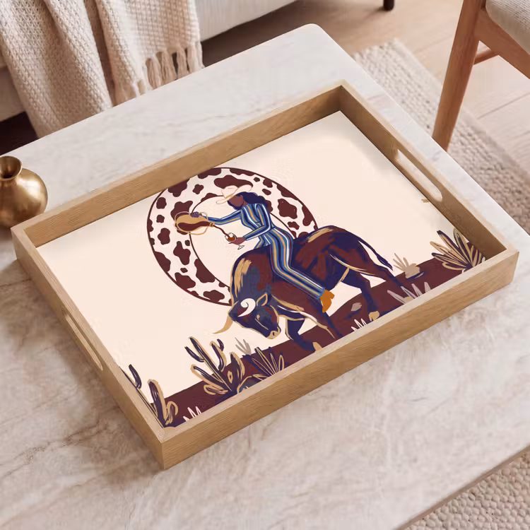 Dienblad - Mensen - Dieren - Cowboy - Abstract - Kleurrijk — 2