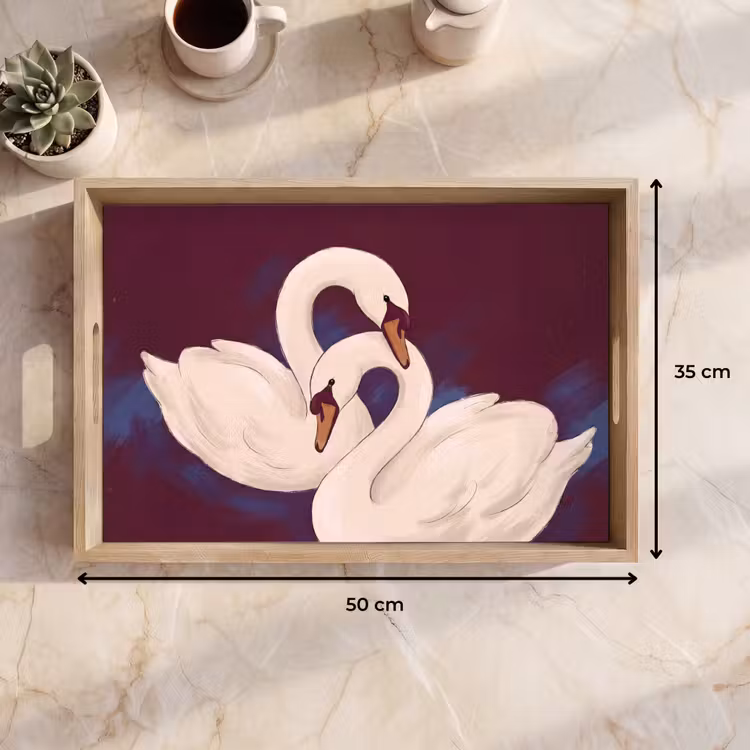 Dienblad - Vogel - Koppel - Liefde - Abstract - Wit — 9