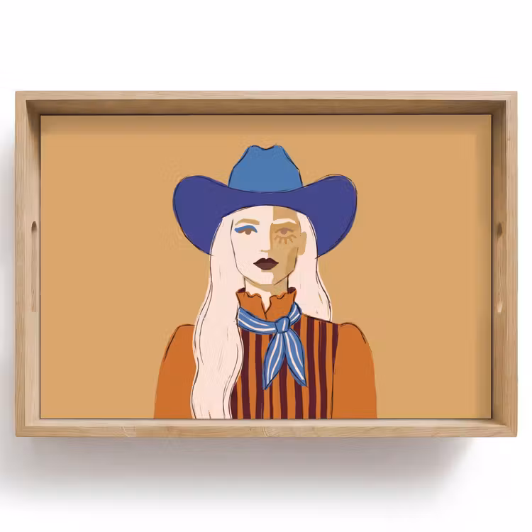 Dienblad - Vrouw - Portret - Abstract - Kleurrijk - Modern — 1