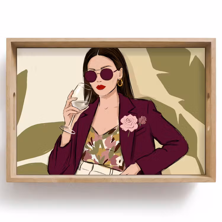 Dienblad - Vrouw - Wijn - Portret - Mode - Modern — 1