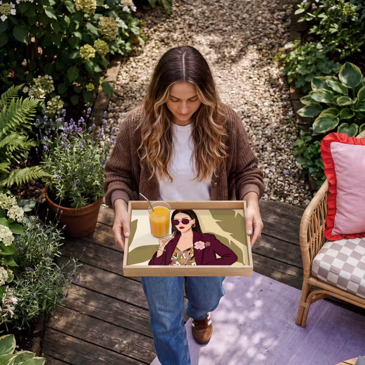 Dienblad - Vrouw - Wijn - Portret - Mode - Modern — 8