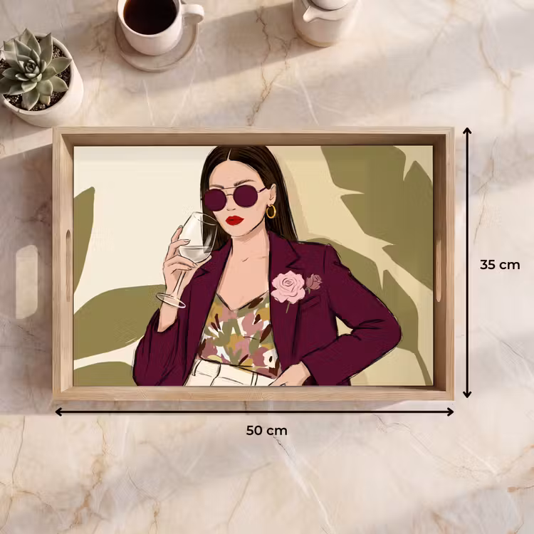 Dienblad - Vrouw - Wijn - Portret - Mode - Modern — 9