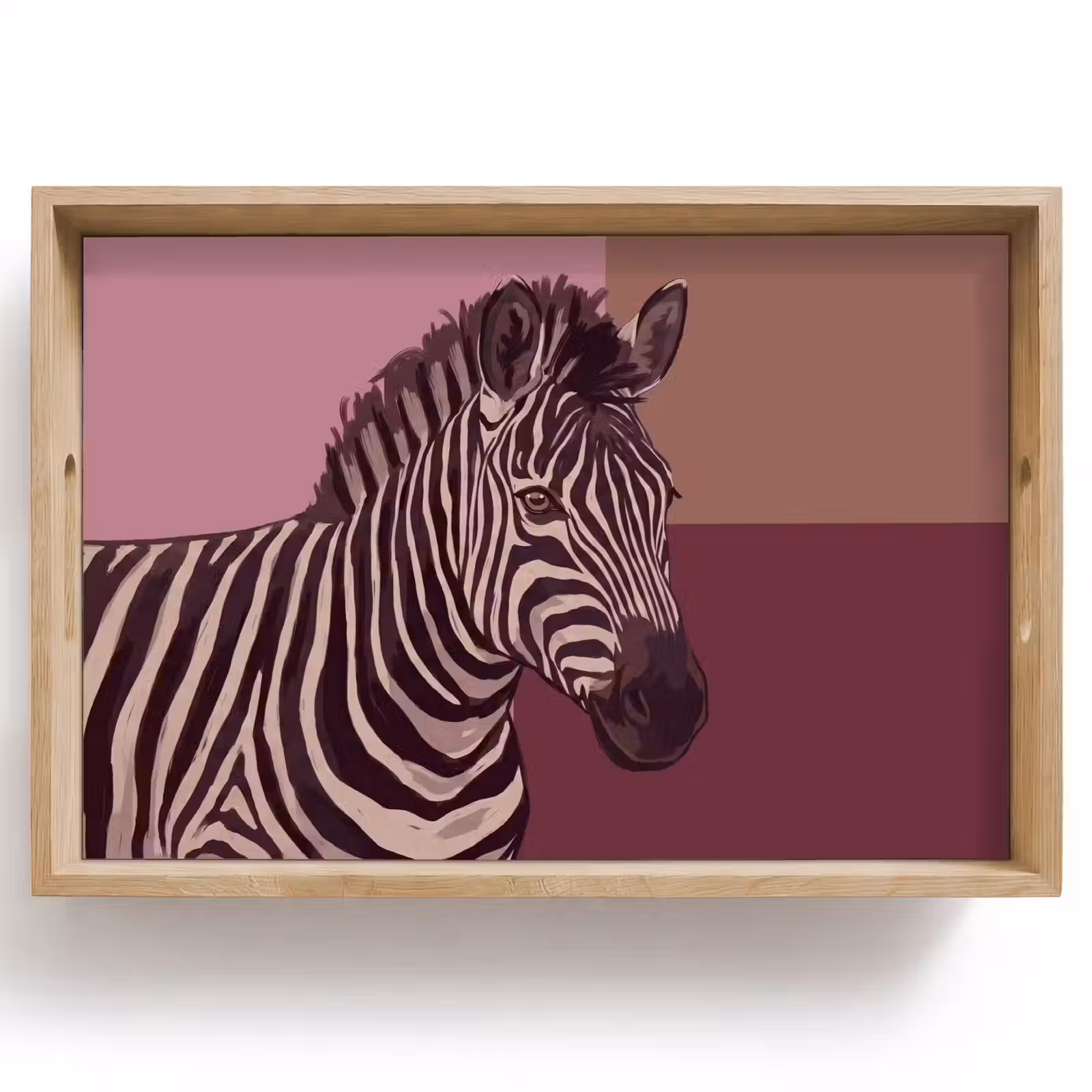 Dienblad - Dieren - Zebrahoofd - Wildlife - Modern - Bruin — 1