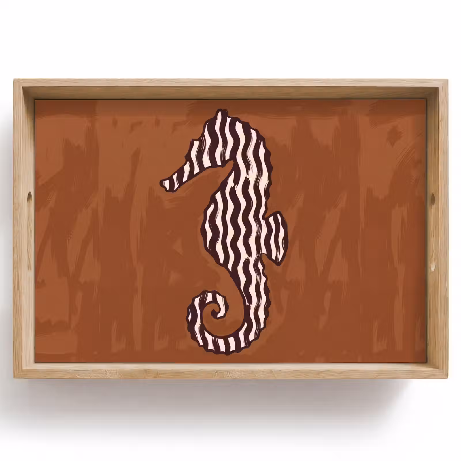 Dienblad - Dieren - Zeepaardje - Abstract - Bruin - Strepen — 1