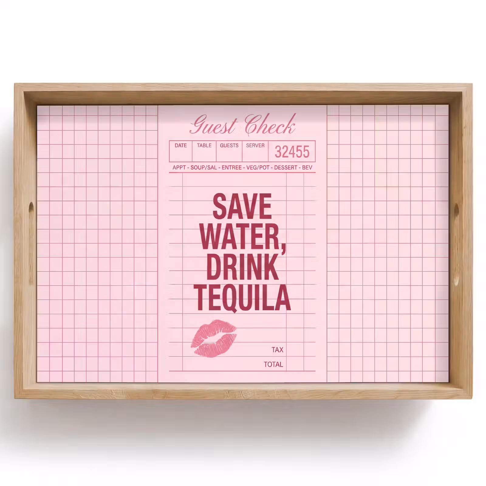 Dienblad - Humor - Drank - Tekst - Roze — 1