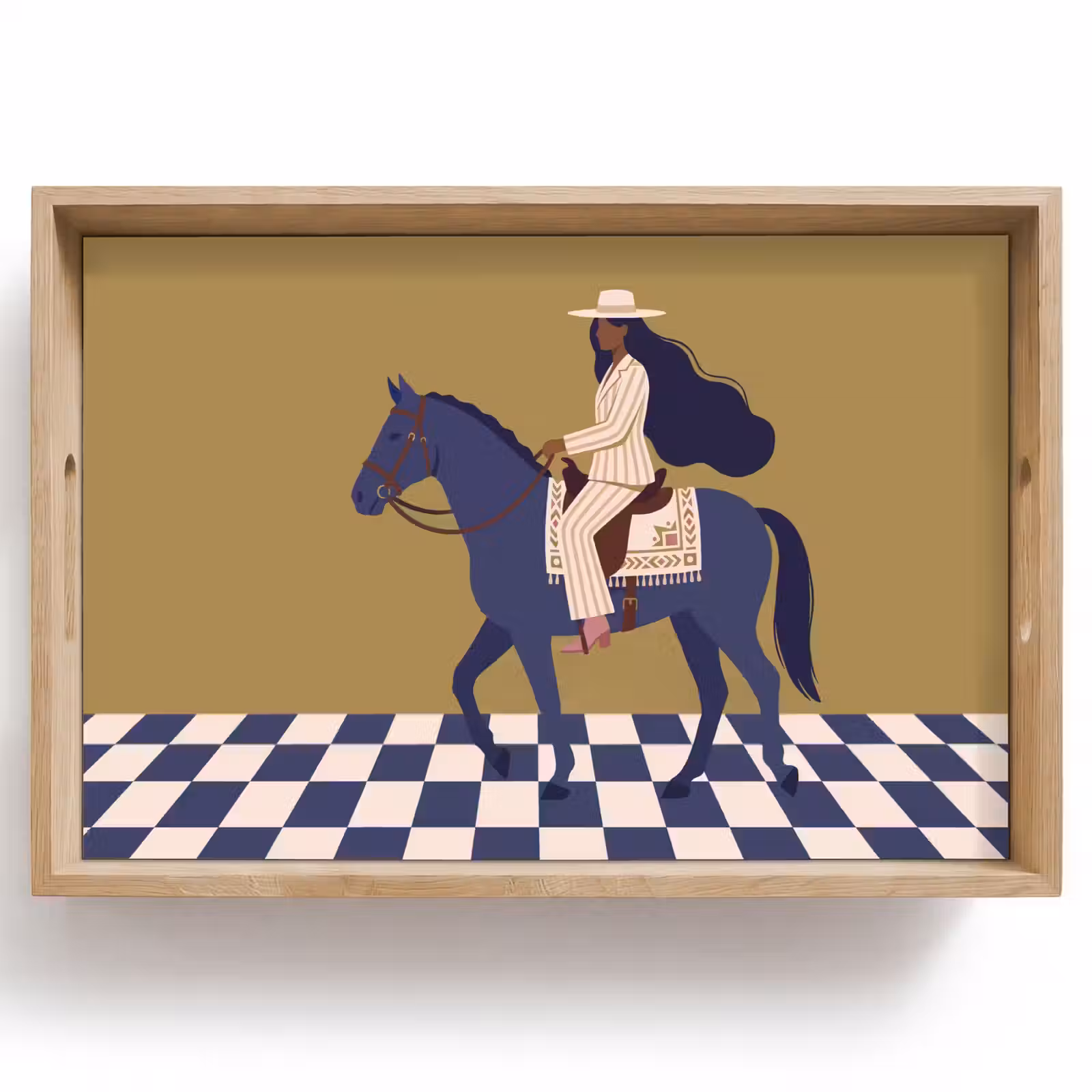 Dienblad - Vrouw - Paard - Rijden - Modern - Abstract — 1