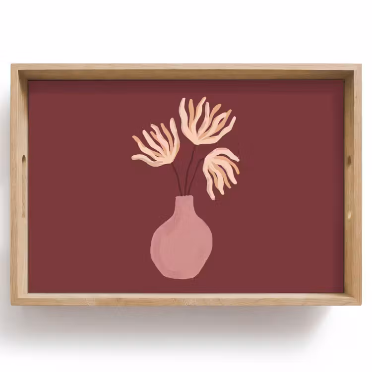 Dienblad - Bloemen - Vaas - Abstract - Modern - Aardetinten — 1