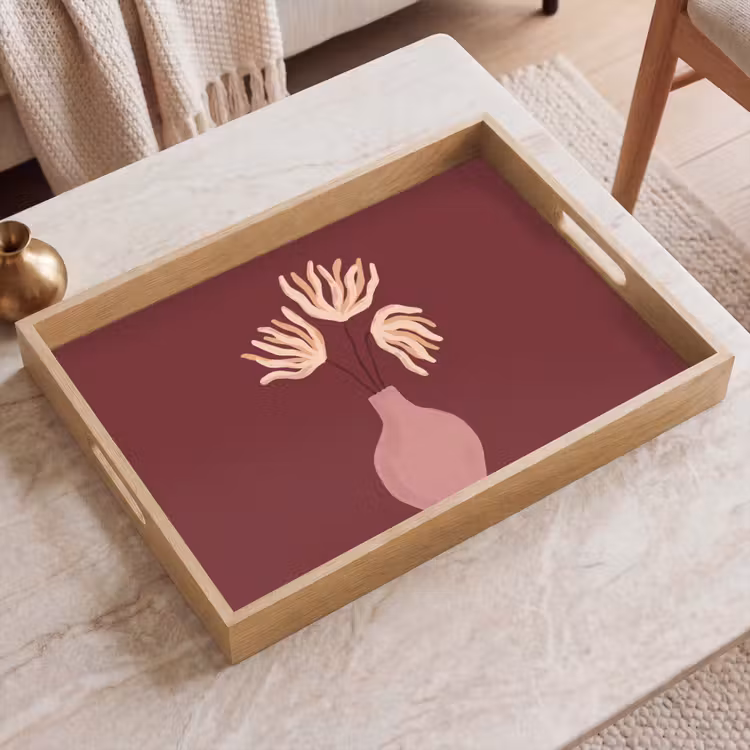 Dienblad - Bloemen - Vaas - Abstract - Modern - Aardetinten — 2