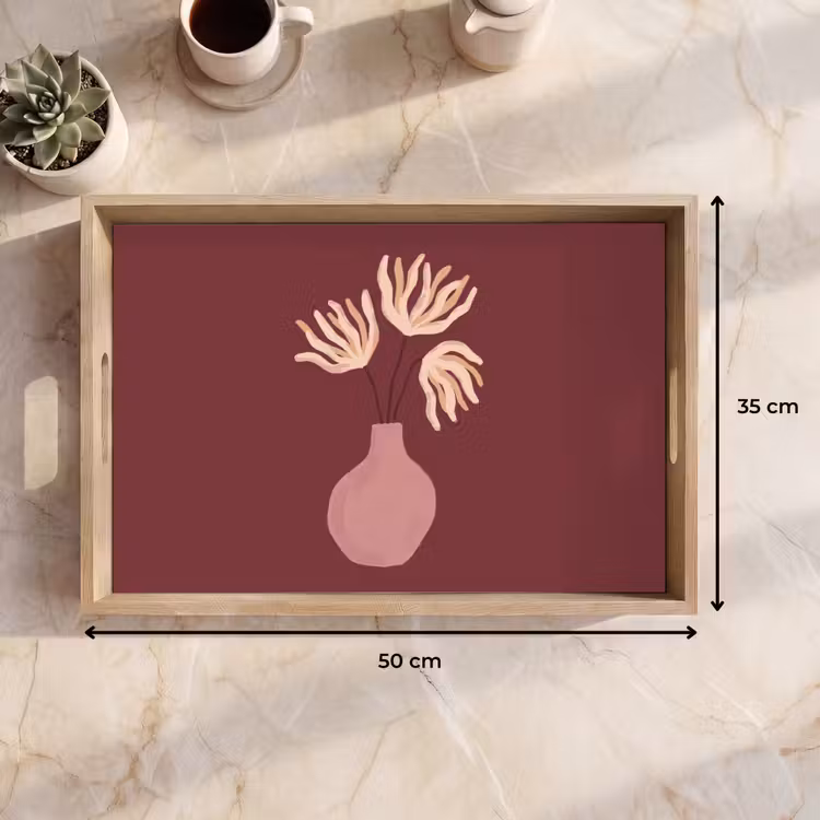 Dienblad - Bloemen - Vaas - Abstract - Modern - Aardetinten — 9