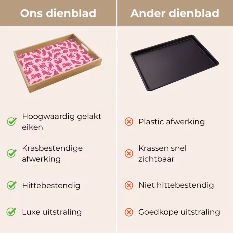Dienblad - Dieren - Patroon - Roze - Speels - Cartoon — 3