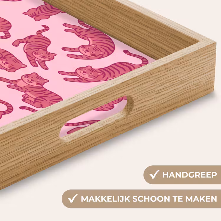 Dienblad - Dieren - Patroon - Roze - Speels - Cartoon — 5