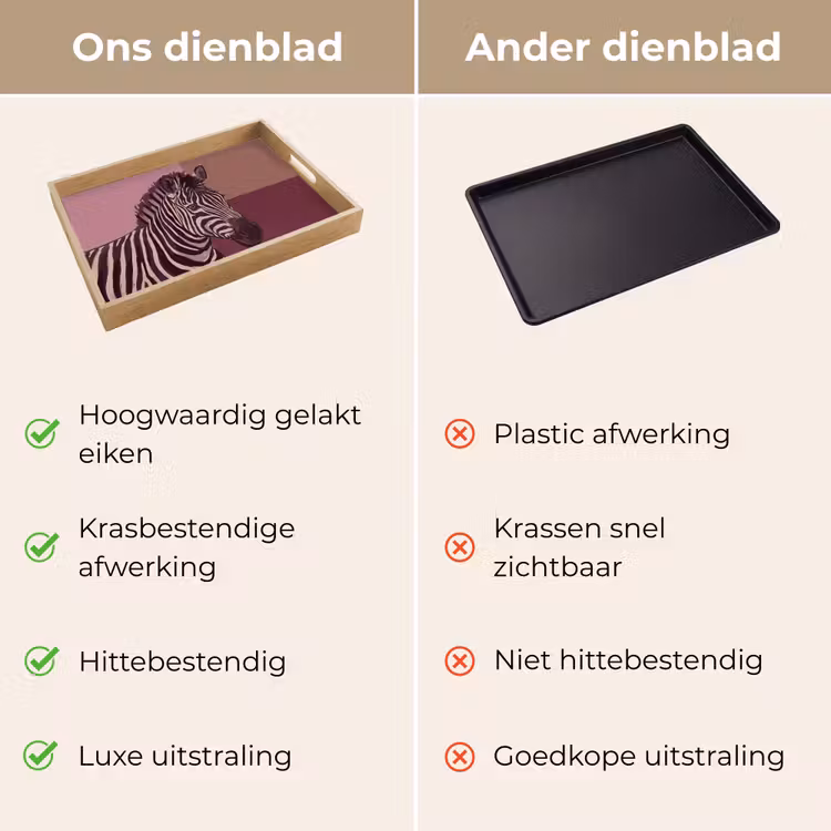 Dienblad - Dieren - Zebrahoofd - Wildlife - Modern - Bruin — 3