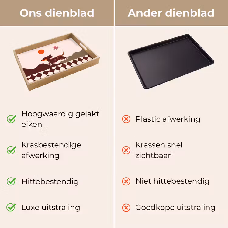 Dienblad - Hond - Abstract - Dieren - Modern - Bruin — 3