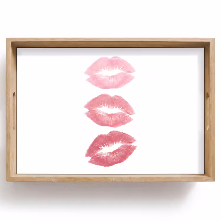Dienblad - Lippen - Kusafdruk - Roze - Modern - Abstract — 1