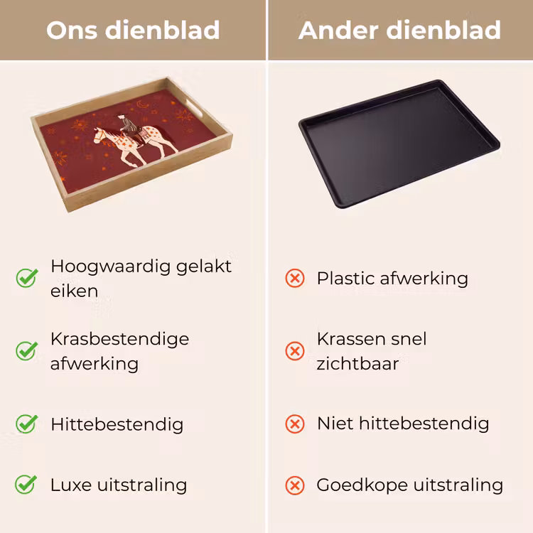 Dienblad - Paard - Ruiter - Sterren - Nacht - Illustratie — 3