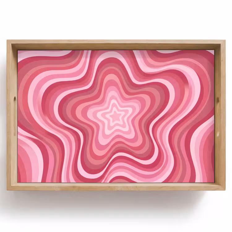 Dienblad - Ster - Golvend - Abstract - Roze — 1