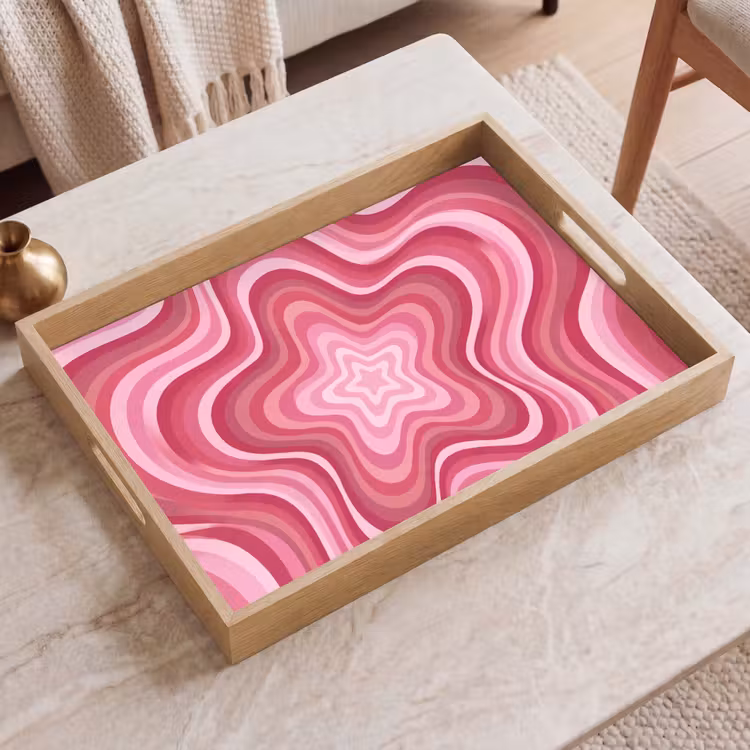 Dienblad - Ster - Golvend - Abstract - Roze — 2