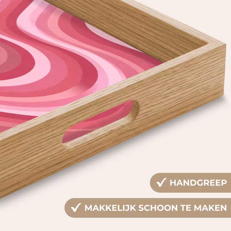 Dienblad - Ster - Golvend - Abstract - Roze — 5