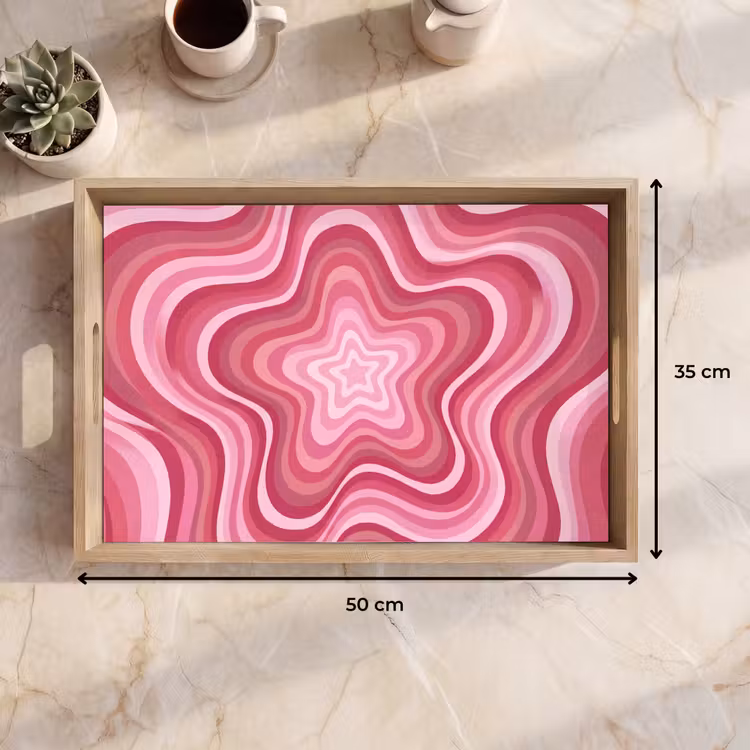 Dienblad - Ster - Golvend - Abstract - Roze — 9