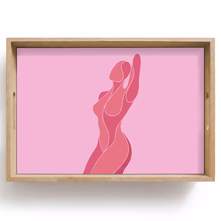 Dienblad - Vrouw - Lichaam - Abstract - Roze — 1