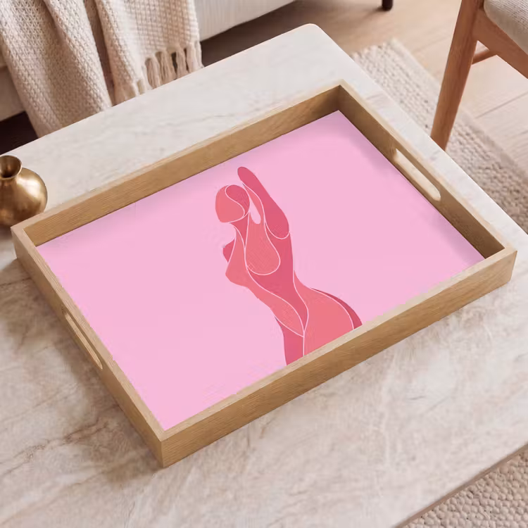 Dienblad - Vrouw - Lichaam - Abstract - Roze — 2