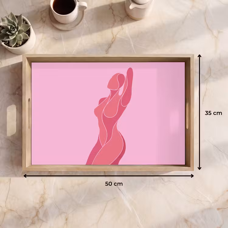 Dienblad - Vrouw - Lichaam - Abstract - Roze — 9