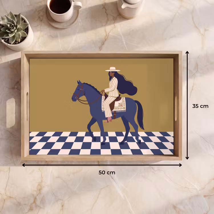 Dienblad - Vrouw - Paard - Rijden - Modern - Abstract — 9