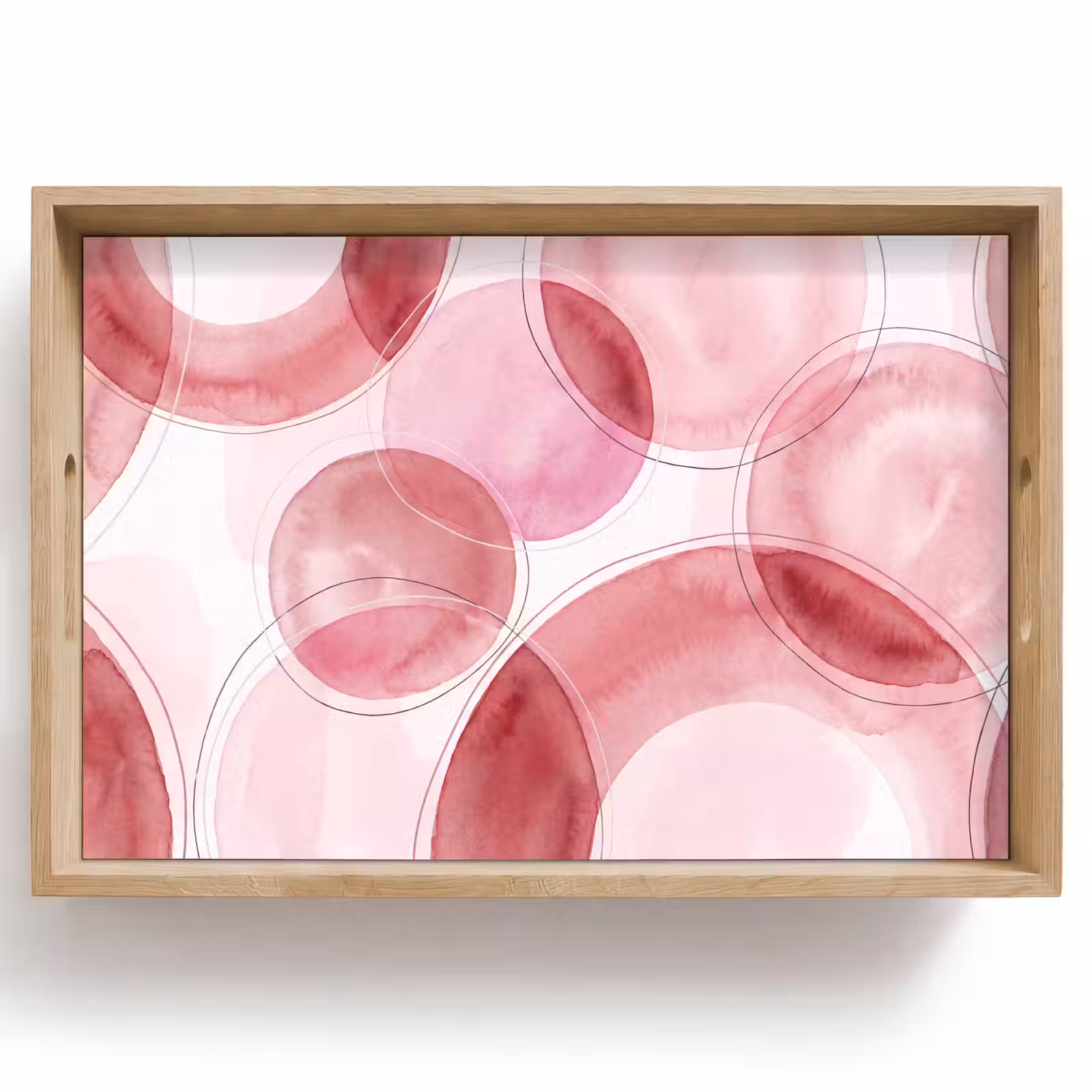 Dienblad - Abstract - Cirkels - Modern - Roze - Kunst — 1