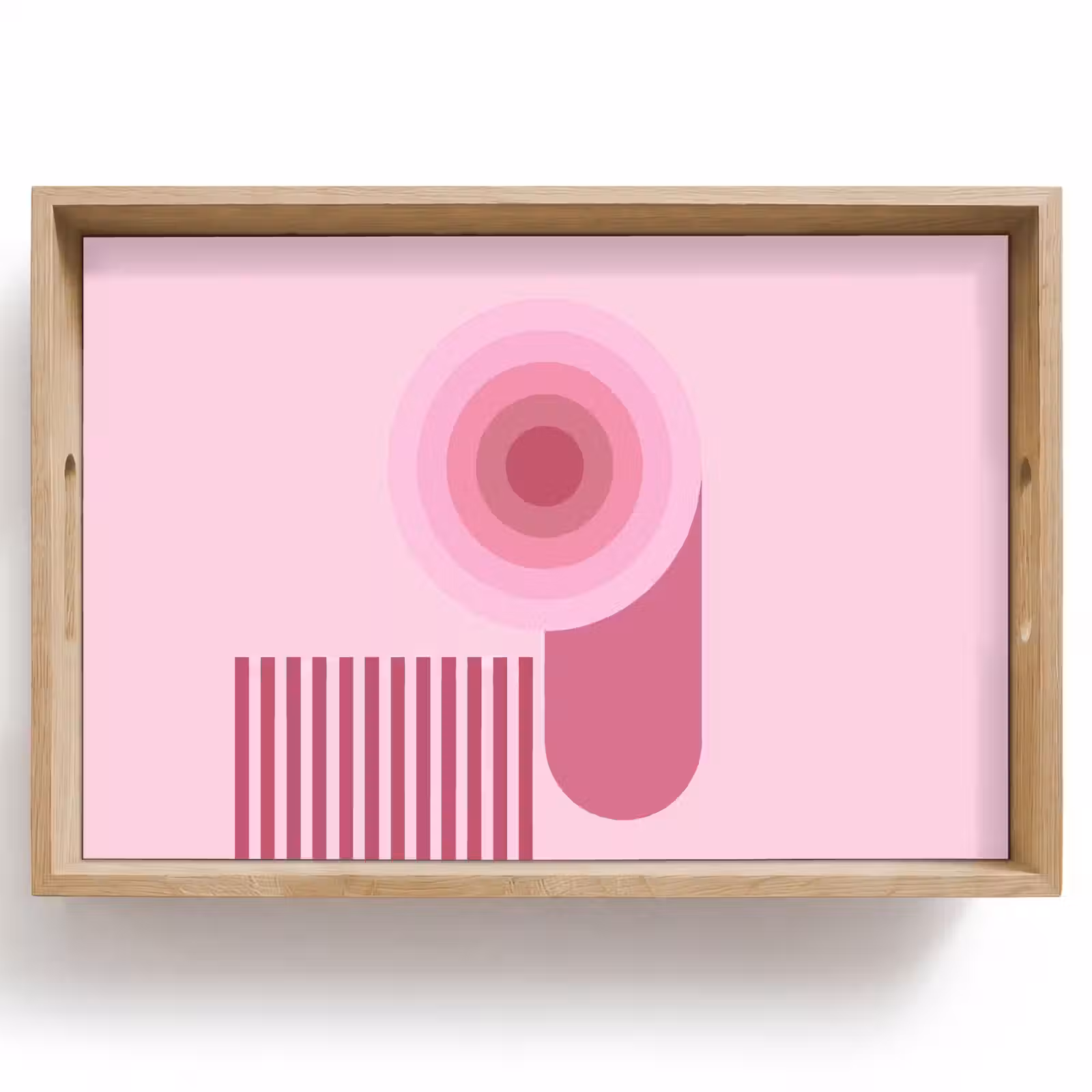 Dienblad - Abstract - Cirkels - Strepen - Modern - Roze — 1