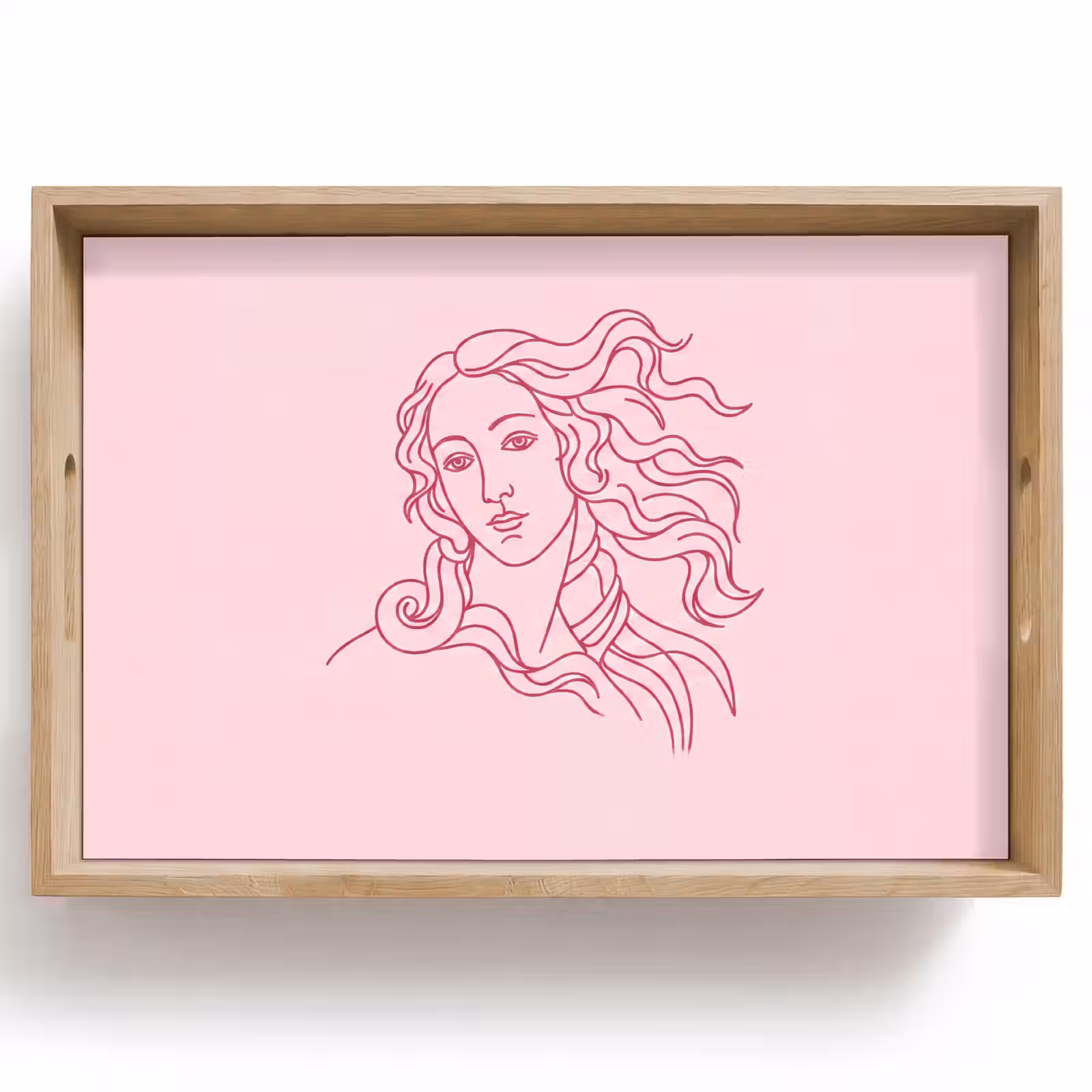 Dienblad - Vrouw - Portret - Klassiek - Line-art - Roze — 1
